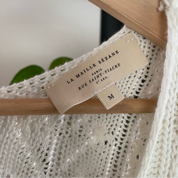 Sezane Cream White Beryl Cardigan Sweater - Picture 12 of 16